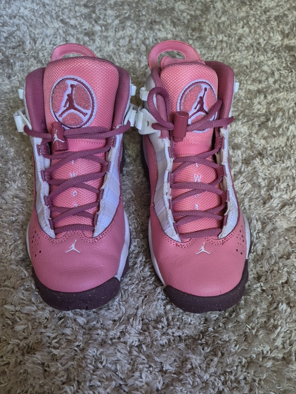 Nike Pink and White Girls' Air Jordan Sneakers